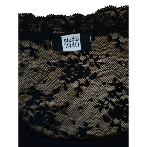 Studio 1940 Lace Babydoll  Y2K Wrap Top Womens L Black Whimsigoth Fairy Grunge - Picture 5 of 9